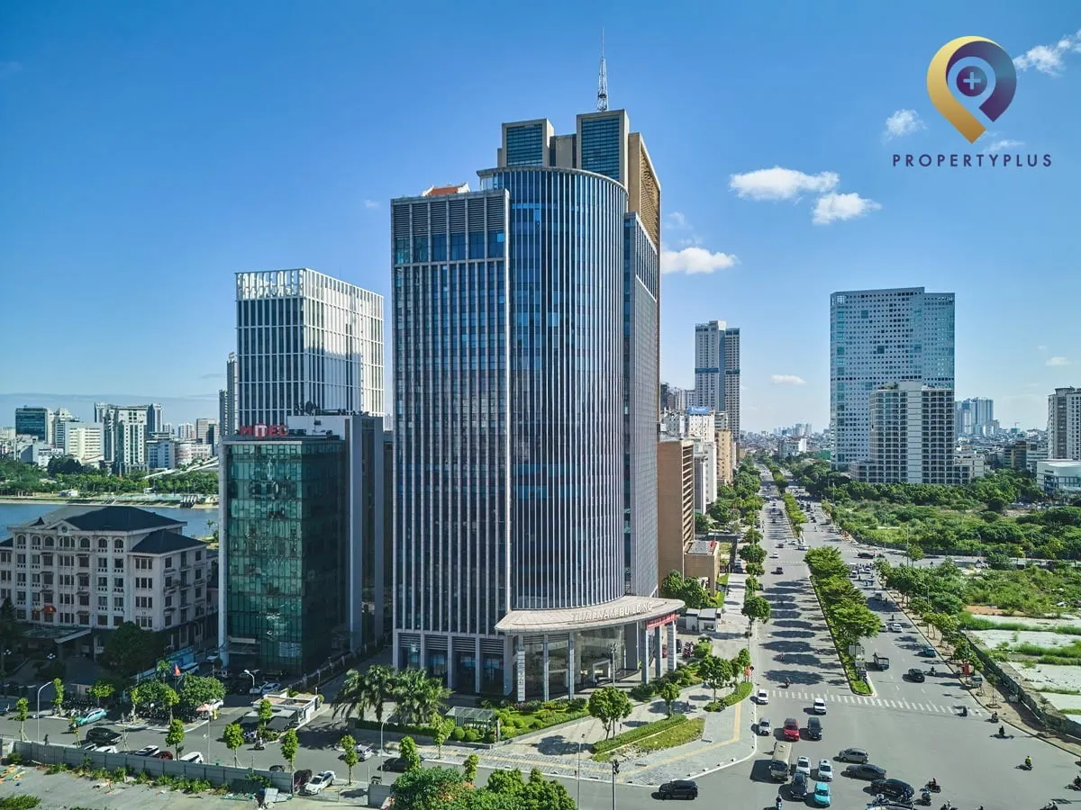 Toàn cảnh tòa nhà Thai-Nam-Building nhìn từ trên cao.